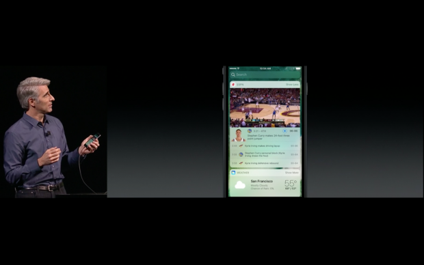 Apple zeigt iOS 10. (Bild: Apple/Screenshot: Golem.de)